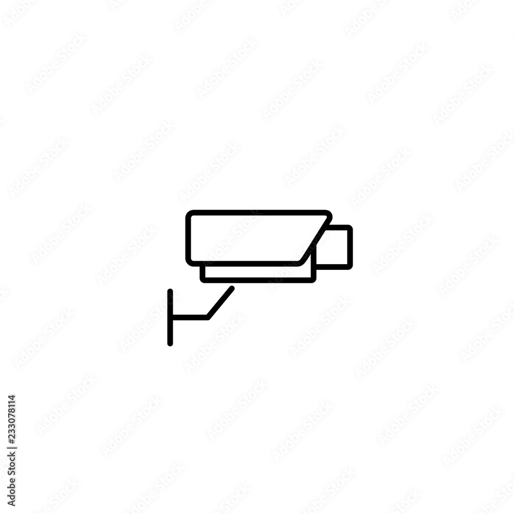 Surveillance Camera symbol line black icon on white background Surveillance Camera symbol line black icon on white background