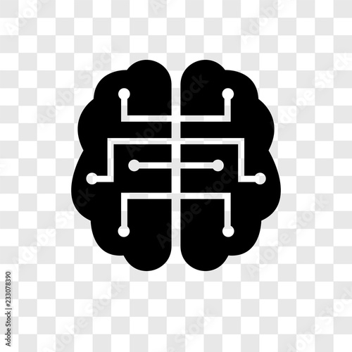 Artificial intelligence vector icon isolated on transparent background, Artificial intelligence transparency logo design