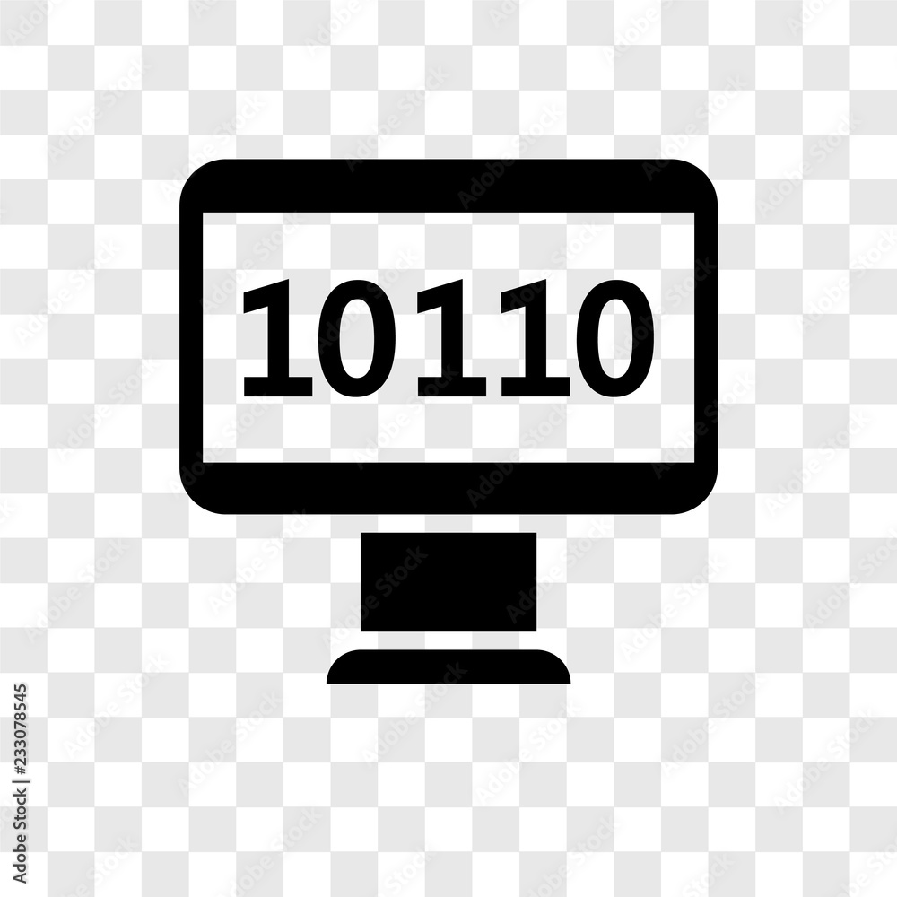Binary code vector icon isolated on transparent background, Binary code transparency logo design Binary code vector icon isolated on transparent background, Binary code transparency logo design