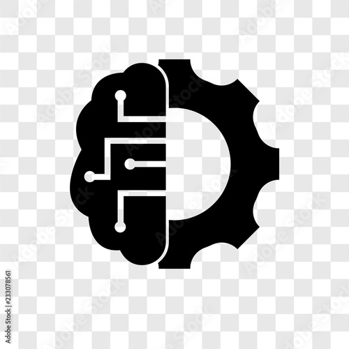 Artificial intelligence vector icon isolated on transparent background, Artificial intelligence transparency logo design