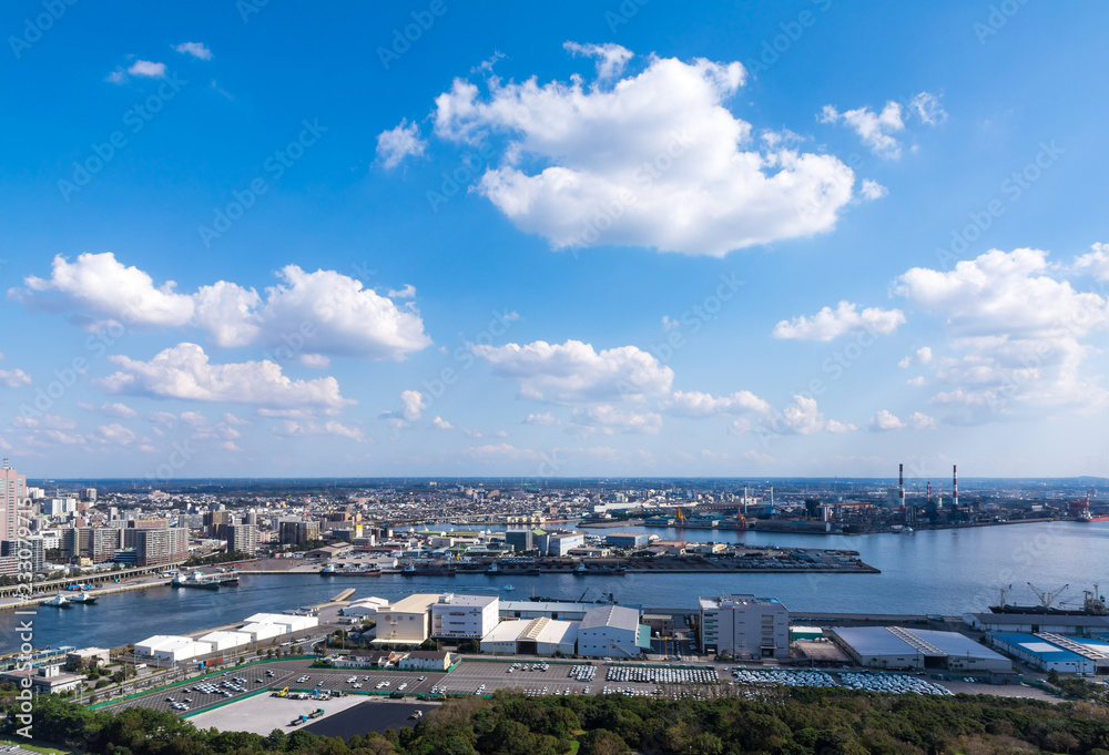 (千葉県ｰ湾岸風景)ポートタワーから見渡す東京湾の風景８