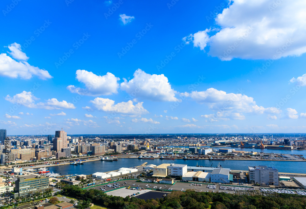 (千葉県ｰ湾岸風景)ポートタワーから見渡す東京湾の風景１１