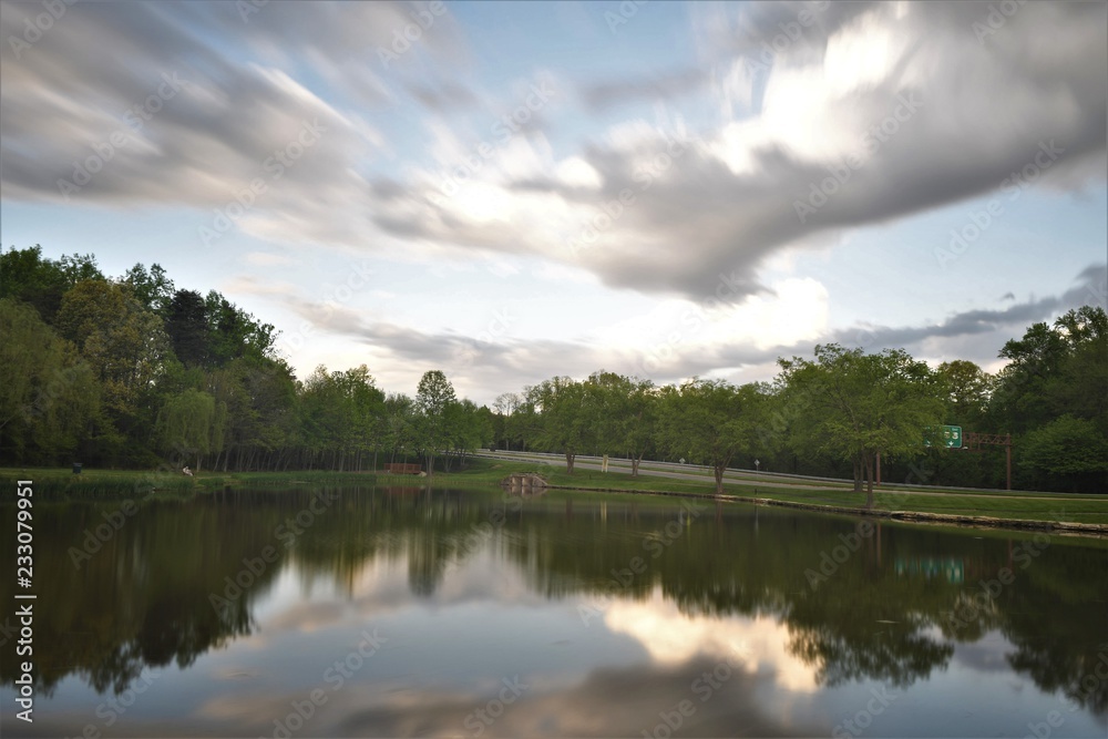 clouds trees water clouds trees water