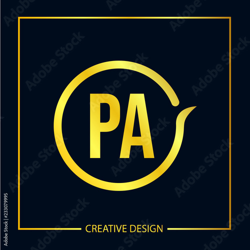 Initial Letter PA Logo Template Vector Design photo