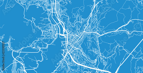 Εκτύπωση καμβά Urban vector city map of Nagasaki, Japan