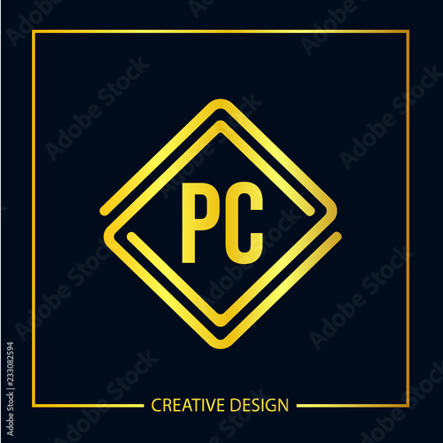 Initial Letter PC Logo Template Vector Design