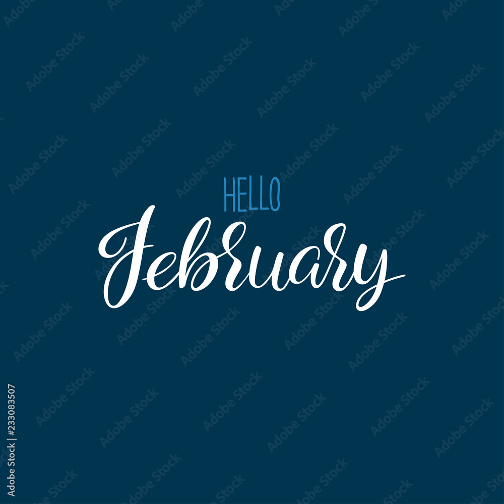 Hello February calligraphy