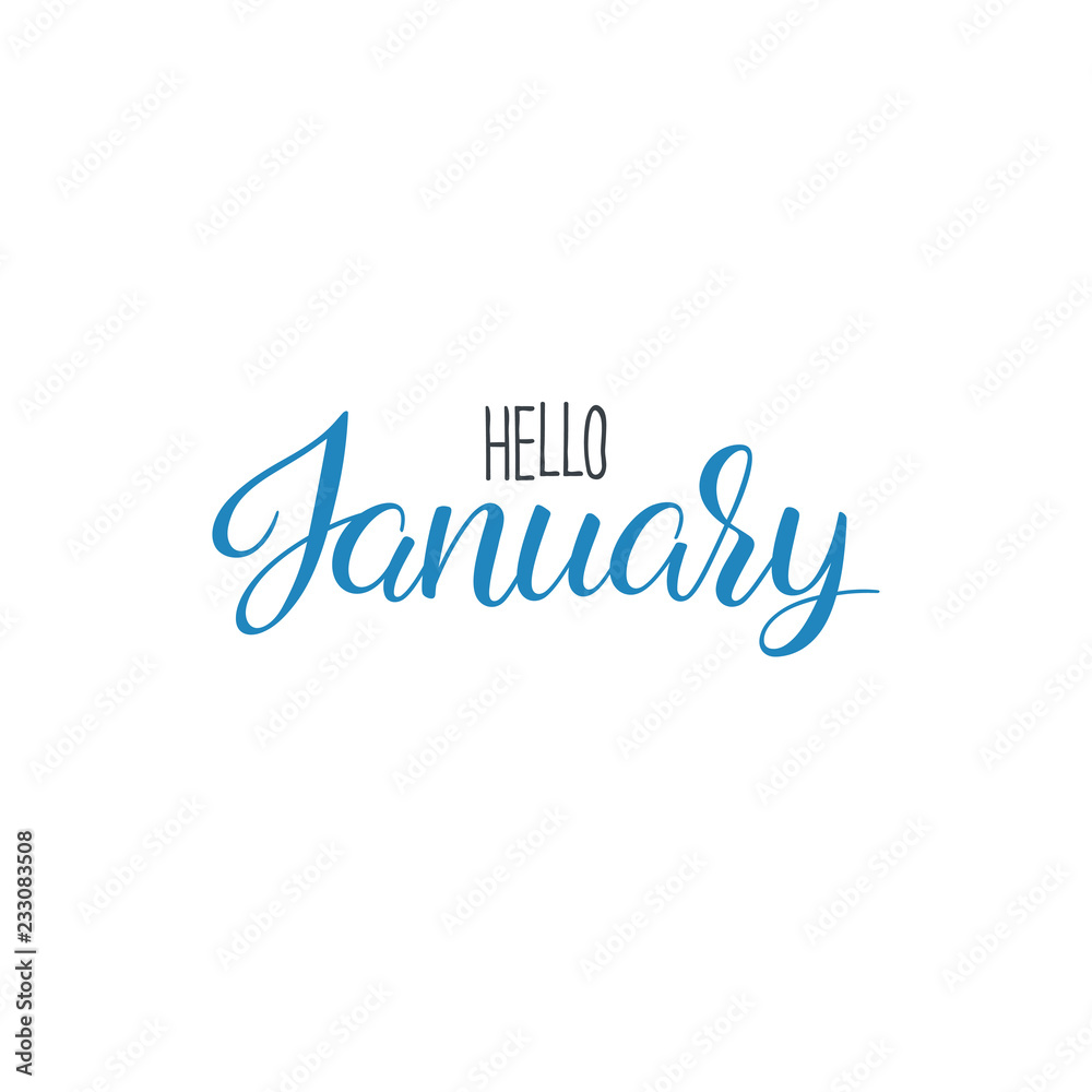 Hello January calligraphy Hello January calligraphy