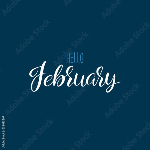 Hello February calligraphy