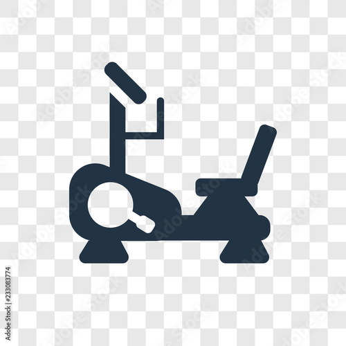 Stationary bike vector icon isolated on transparent background, Stationary bike transparency logo design