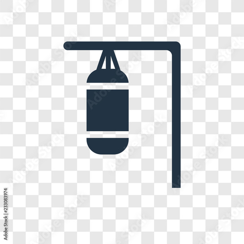 Punching bag vector icon isolated on transparent background, Punching bag transparency logo design