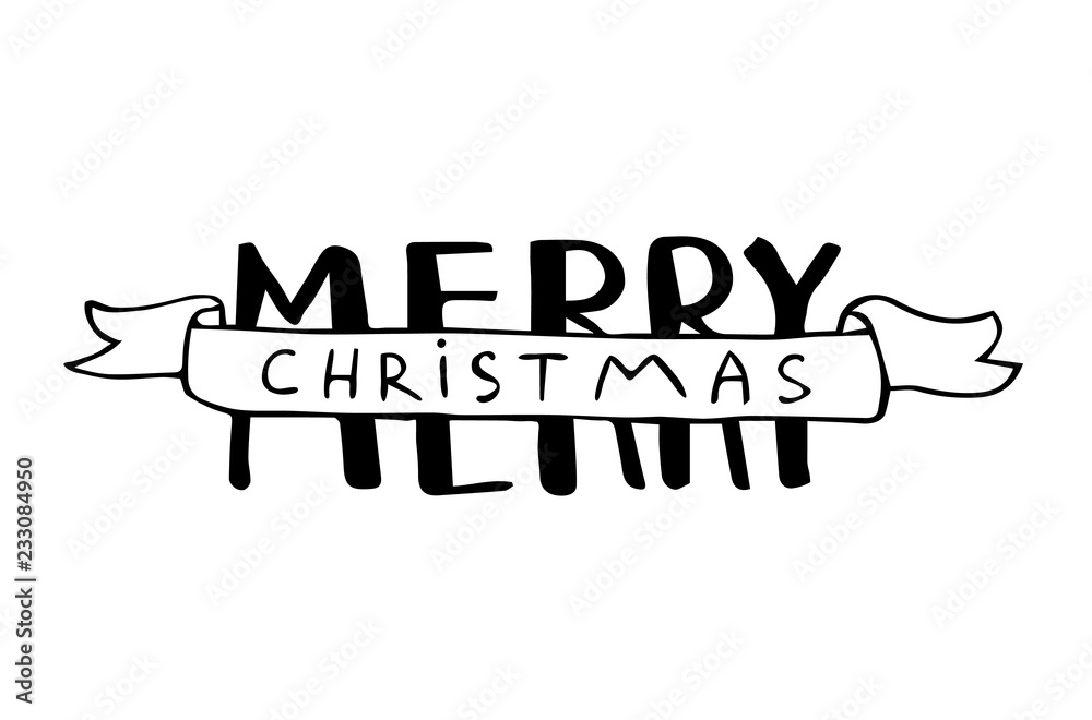 Hand drawn Merry Christmas Hand drawn Merry Christmas