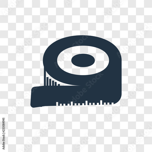 Measuring tape vector icon isolated on transparent background, Measuring tape transparency logo design