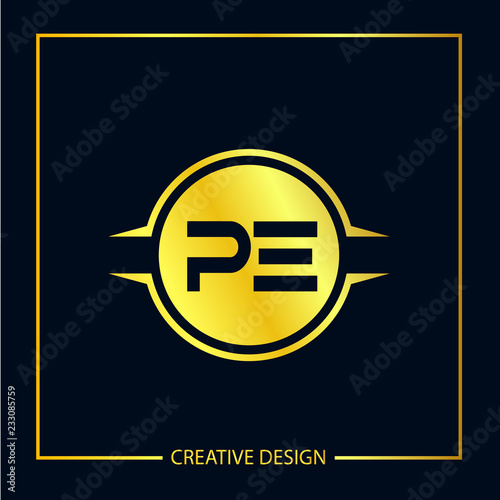 Initial Letter PE Logo Template Vector Design