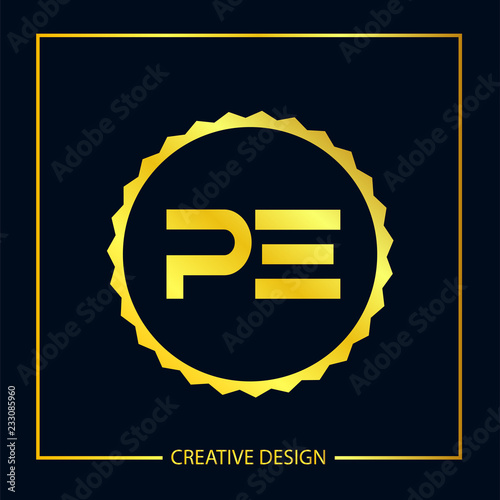 Initial Letter PE Logo Template Vector Design