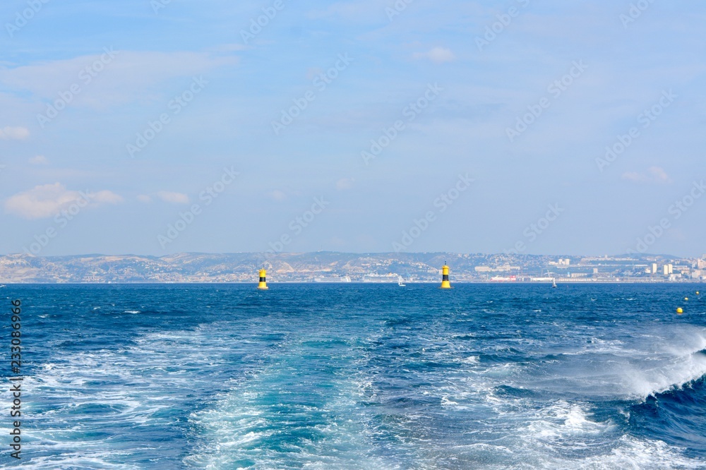 buoys on the sea