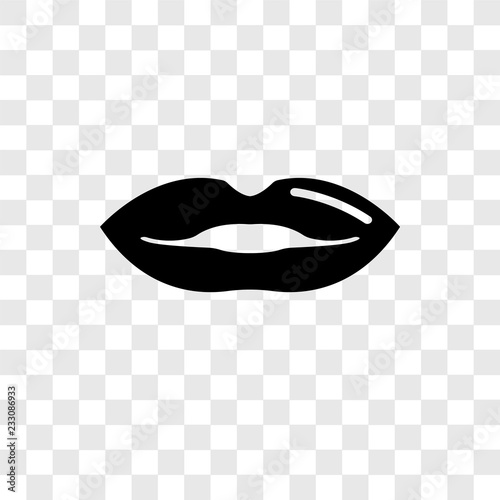 Lips vector icon isolated on transparent background, Lips transparency logo design