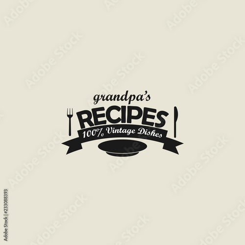 logo, recipes, sticker. Element of logo icon for mobile concept and web apps. Vintage logo, recipes, sticker icon can be used for web and mobile