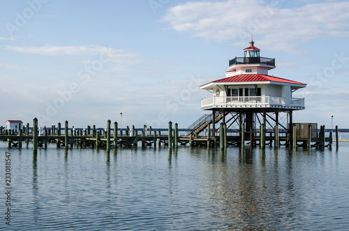 Choptank River Lighthouse in Cambridge Maryland, on Maryland's Eastern Shore also known as Delmarva. photo