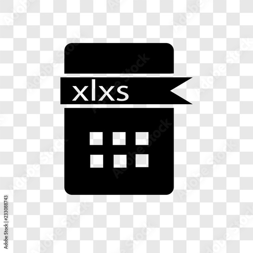 Xlsx vector icon isolated on transparent background, Xlsx transparency logo design