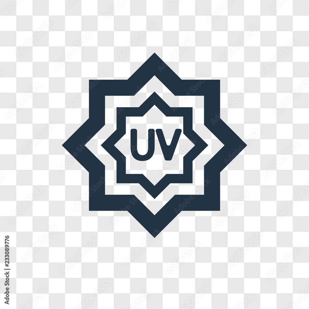 UV Ray Warning vector icon isolated on transparent background, UV Ray Warning transparency logo design