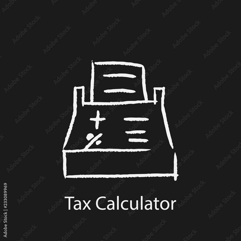 tax calculator icon. Element of finance icon for mobile concept and web apps. Hand drawn tax calculator icon can be used for web and mobile