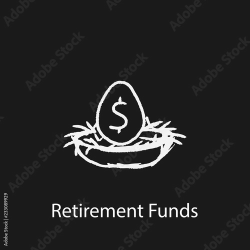 retirement funds icon. Element of finance icon for mobile concept and web apps. Hand drawn retirement funds icon can be used for web and mobile