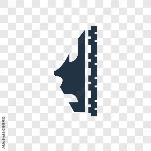 Face vector icon isolated on transparent background, Face transparency logo design
