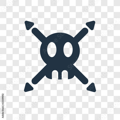 Skull vector icon isolated on transparent background, Skull transparency logo design