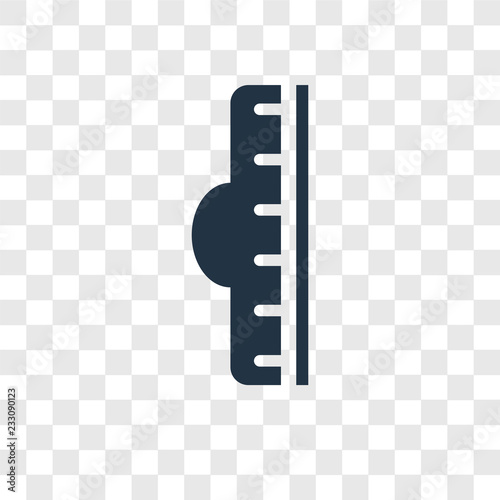 Ruler vector icon isolated on transparent background, Ruler transparency logo design