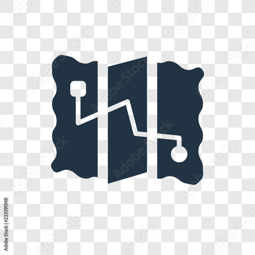 Map vector icon isolated on transparent background, Map transparency logo design