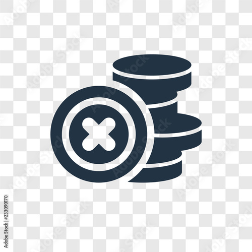 Coin vector icon isolated on transparent background, Coin transparency logo design