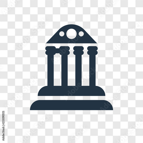 Museum vector icon isolated on transparent background, Museum transparency logo design