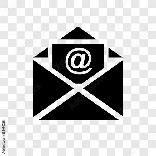 Email vector icon isolated on transparent background, Email transparency logo design