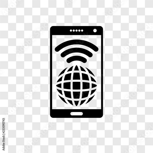 Smartphone vector icon isolated on transparent background, Smartphone transparency logo design