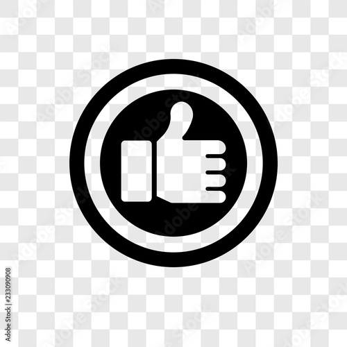 Like vector icon isolated on transparent background, Like transparency logo design