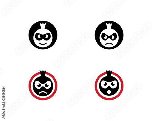 Ninja Face logo vector