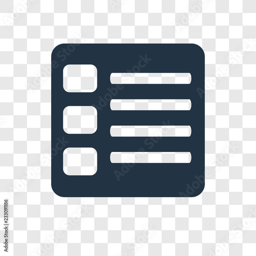 List vector icon isolated on transparent background, List transparency logo design