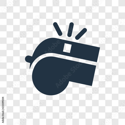 Whistle vector icon isolated on transparent background, Whistle transparency logo design