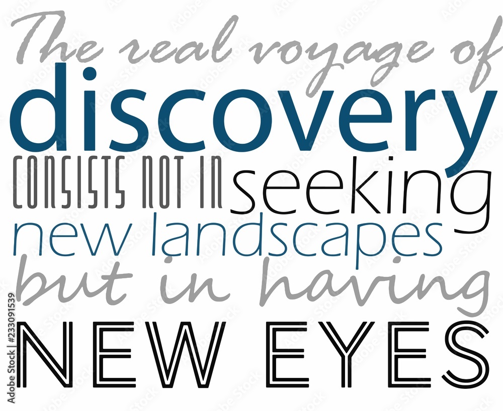 the real voyage of discovery consists not in seeking new landscapes but in having new eyes