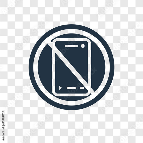 No phone vector icon isolated on transparent background, No phone transparency logo design
