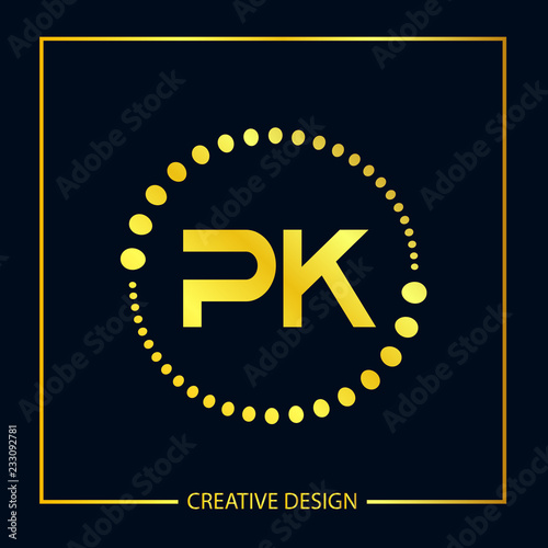 Initial Letter PK Logo Template Vector Design