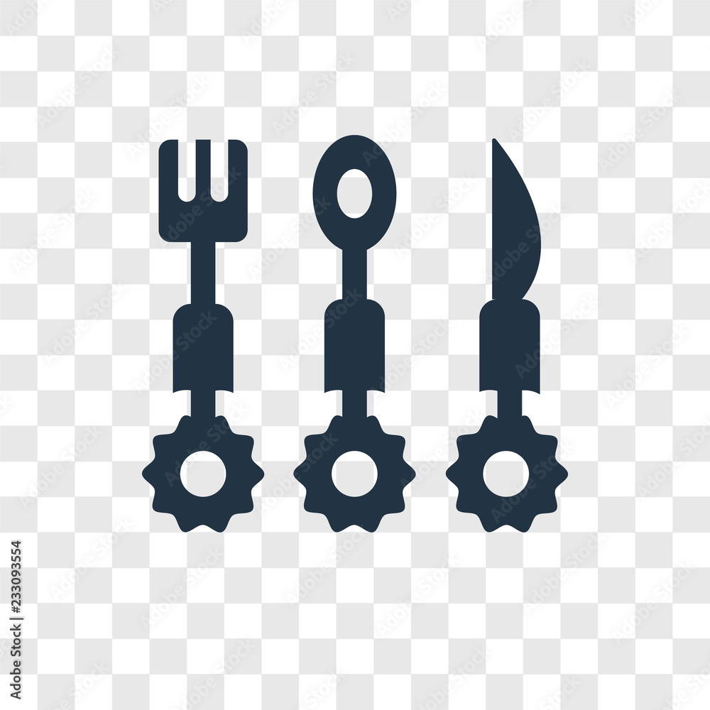 Cutlery vector icon isolated on transparent background, Cutlery transparency logo design