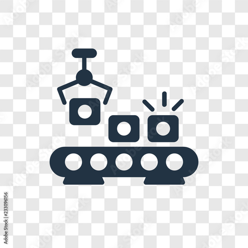 Conveyor vector icon isolated on transparent background, Conveyor transparency logo design