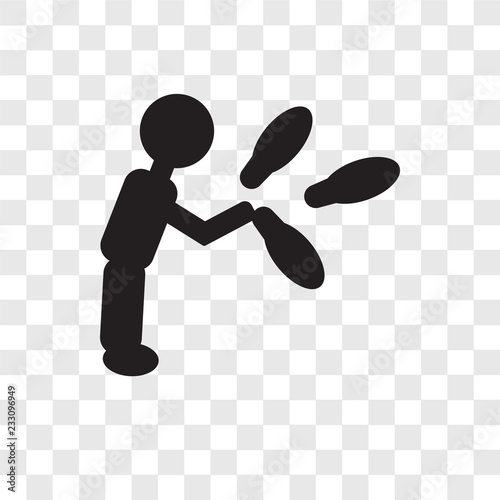 Juggler man vector icon isolated on transparent background, Juggler man transparency logo design