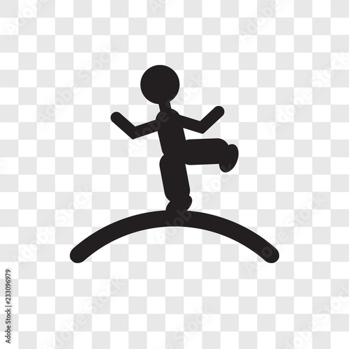 Tightrope walker man vector icon isolated on transparent background, Tightrope walker man transparency logo design