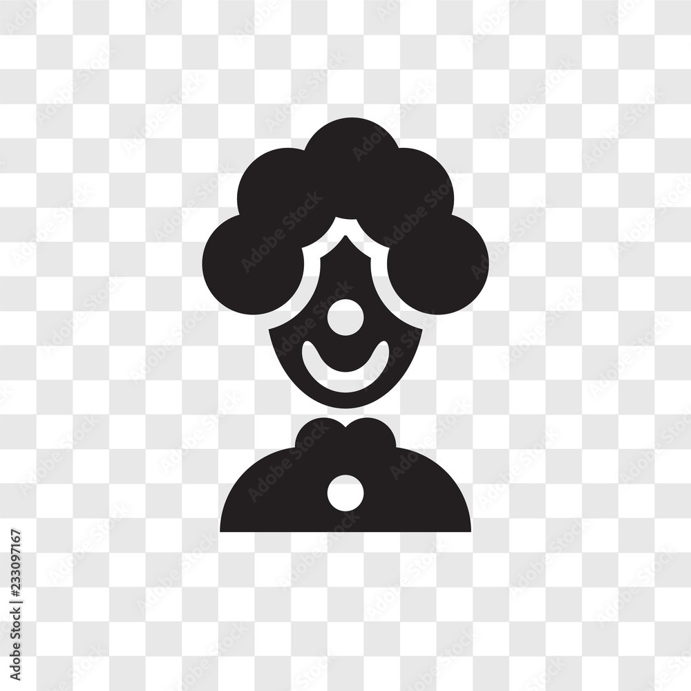 Naklejka premium Clown with Hat vector icon isolated on transparent background, Clown with Hat transparency logo design