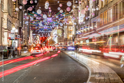 Oxford street decorated for Christmas photo