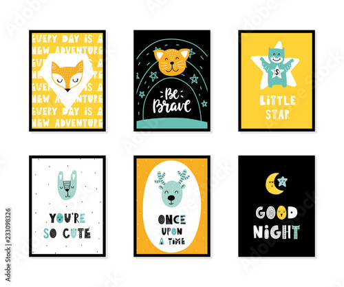Scandinavian interior kids posters