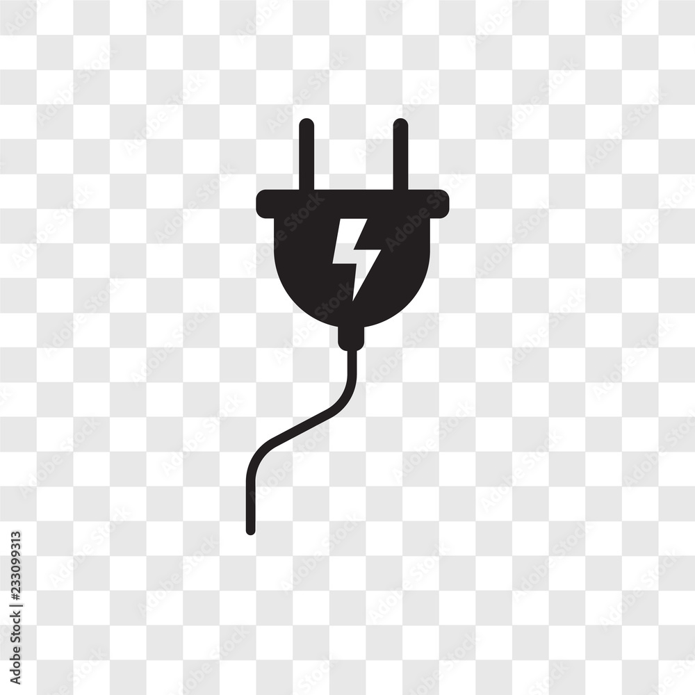 Obraz premium Plug vector icon isolated on transparent background, Plug transparency logo design